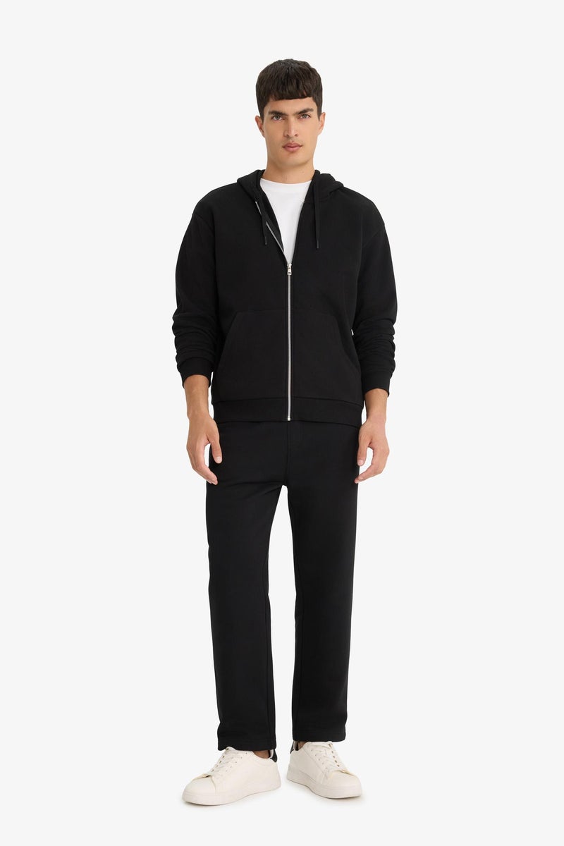 DeFacto Black Man Comfort Fit Hooded Soft Lining Basic Sweatshirt Casual - Image 5